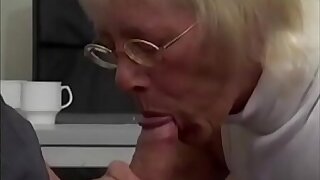 Granny Takes Humungous Cock In Office